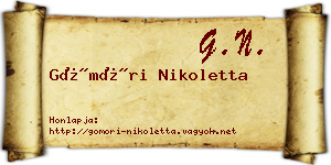 Gömöri Nikoletta névjegykártya